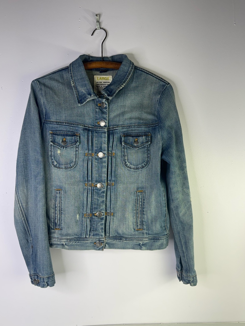 J.Crew Denim Trucker Jean Jacket size large - Picture 1 of 6